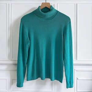 Chico's Silk Blend Turtleneck Knit Sweater Size Large Preppy Casual Minimalist